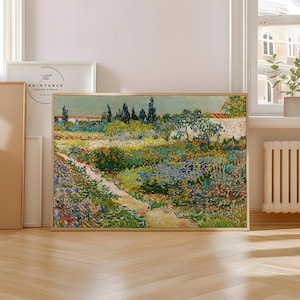 Vincent van Gogh Garden at Arles | Impressionist Painting | French Summer Flowers Print | Printable Wall Art | Digital Download