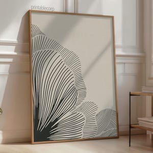 Neutral Lines Abstract Floral Downloadable Art Print, Minimalist Poster, Neutral Living Room Prints, Beige and Black Digital Print image 8