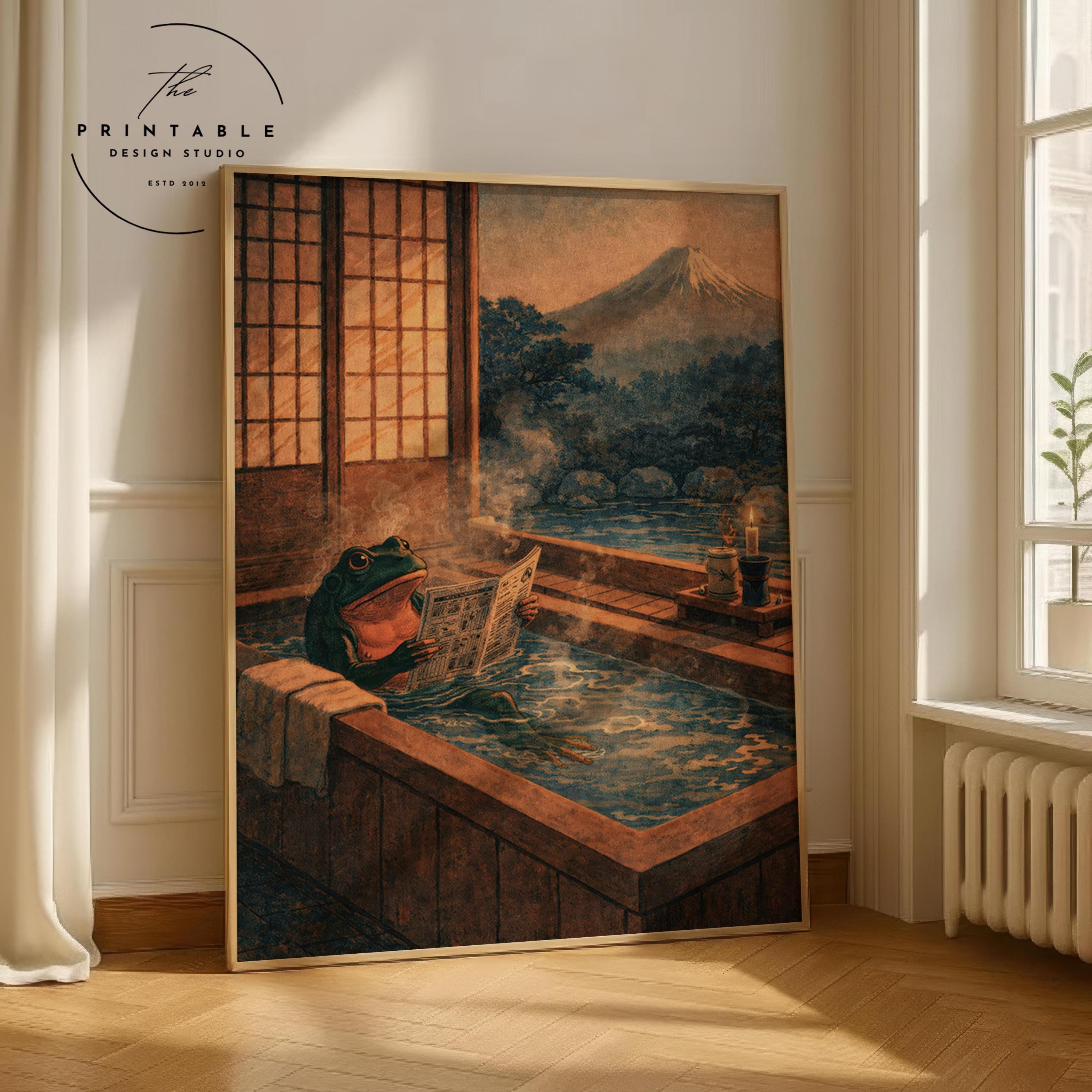 Onsen Frog Art - Etsy