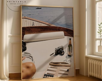 Backgammon Yacht Club Print Boat Print Old Money Aesthetic Vogue Poster Sailing into Summer Poster Printable Wall Art