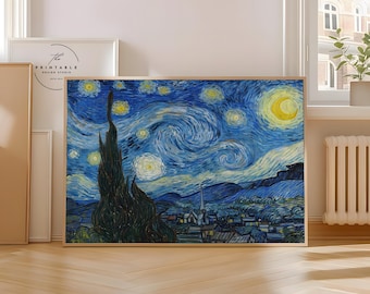ヴィンセント・ヴァン・ゴッホ「星月夜」アートプリント、ポスト印象派