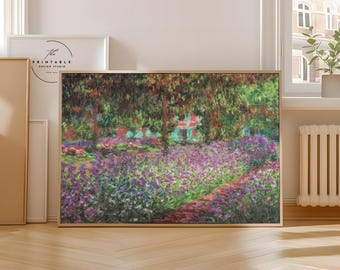 Claude Monet Garden at Giverny | Impressionist Landscape Painting | Garden Print | Flowers Print | Monet Wall Art | Digital Download