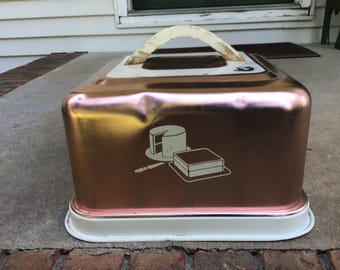 Vintage Lincoln Beautyware Cake Carrier, Stainless Steel Dessert