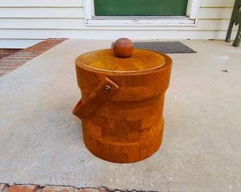 Large faux wood ice bucket