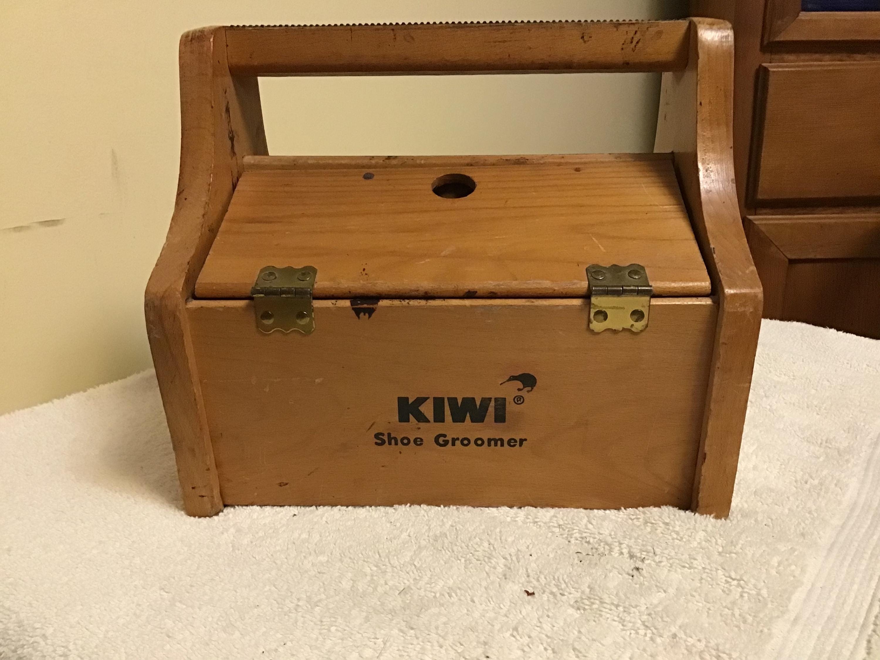 Coffret à Cirage Vintage Bombay Company – Organiseur Chaussures En Acajou Avec Produit Kiwi