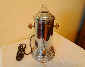 Vintage Presto Electric Percolator 12 Cup Stainless Steel Coffee Maker  0281105
