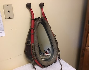 Antique heavy horse Hanes collar with mirror