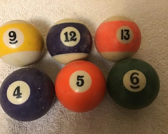 Rustic Pool Balls Vintage Rustic Billiard Pool Balls - Etsy