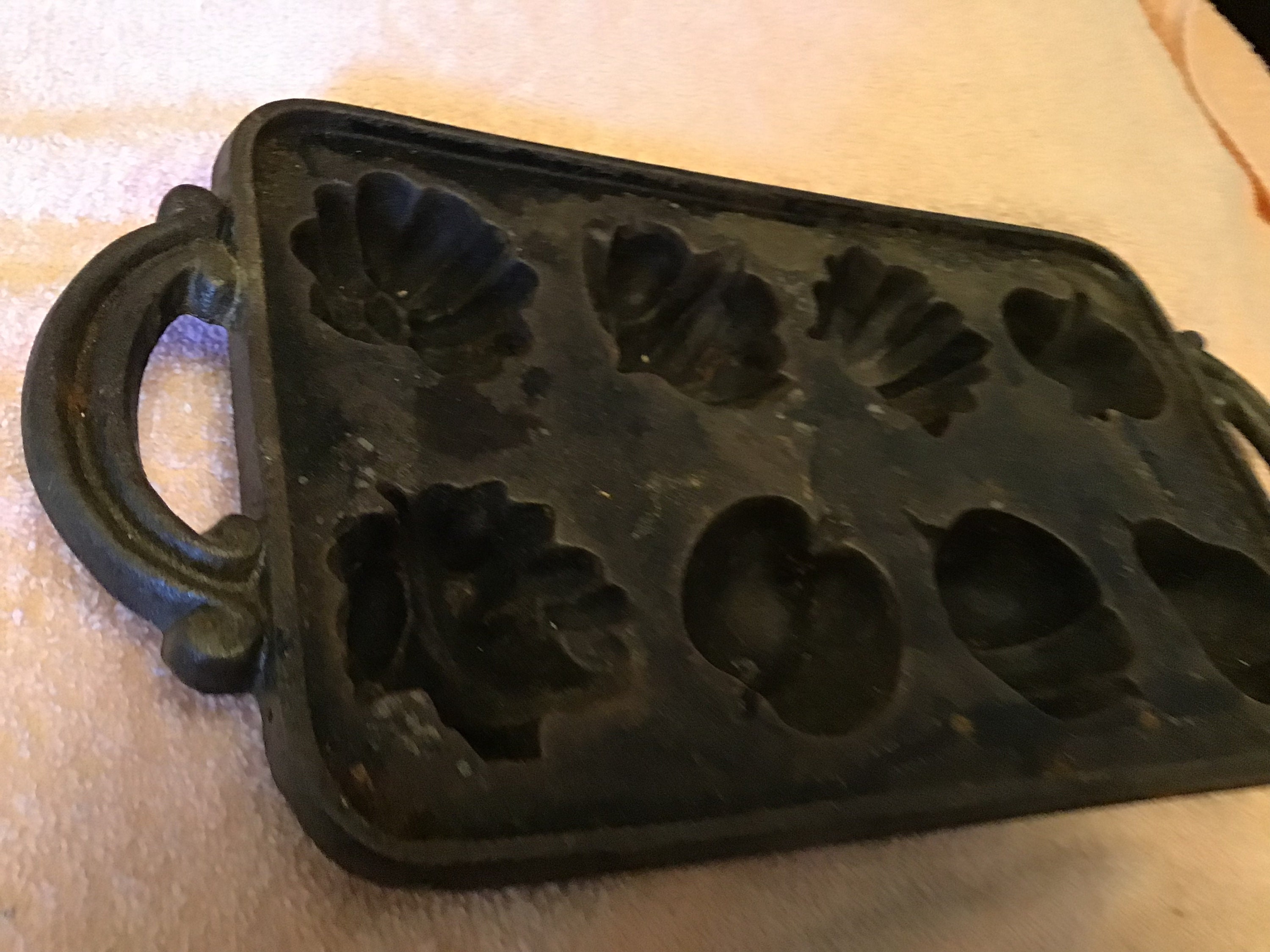 Sold at Auction: Antique Cast Iron Muffin Pan, #1, EC