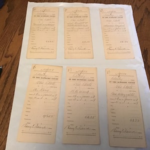 6 vintage 1927 warrants from the state of Tennessee to the sheriff of Shelby county Memphis Tn. Judgement warrants