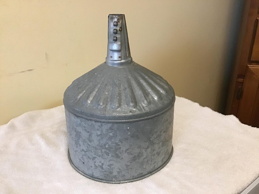 Large Vintage Galvanized Farm Funnel Farm Tool Gas, Oil, Water - Etsy
