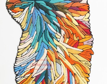 Hand-Tufted Wool Rug: Floral Crane Art Decor Home
