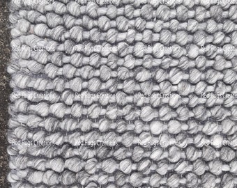 Hand Woven Chunky Wool Area Rug: Ivory Cable Knit, New Zealand Wool