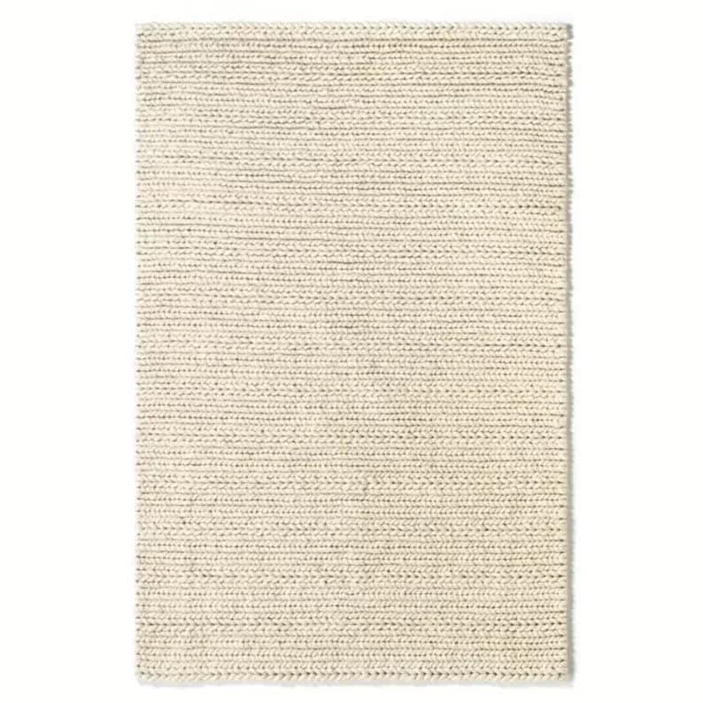 Handmade Wool Rug Square Rug Custom Size Rug Large Area Rug off White Rug  Rugs for Living Room 8x10, 9x12, 10x14, 12x12