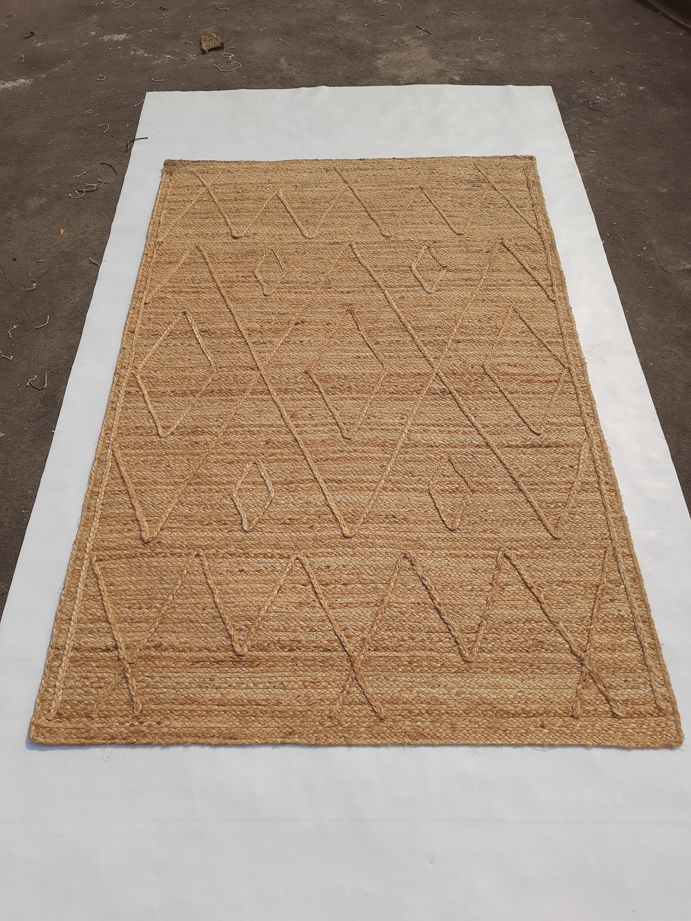 Handwoven Jute Braided Area Rug New York, Handmade Natural Jute Cotton