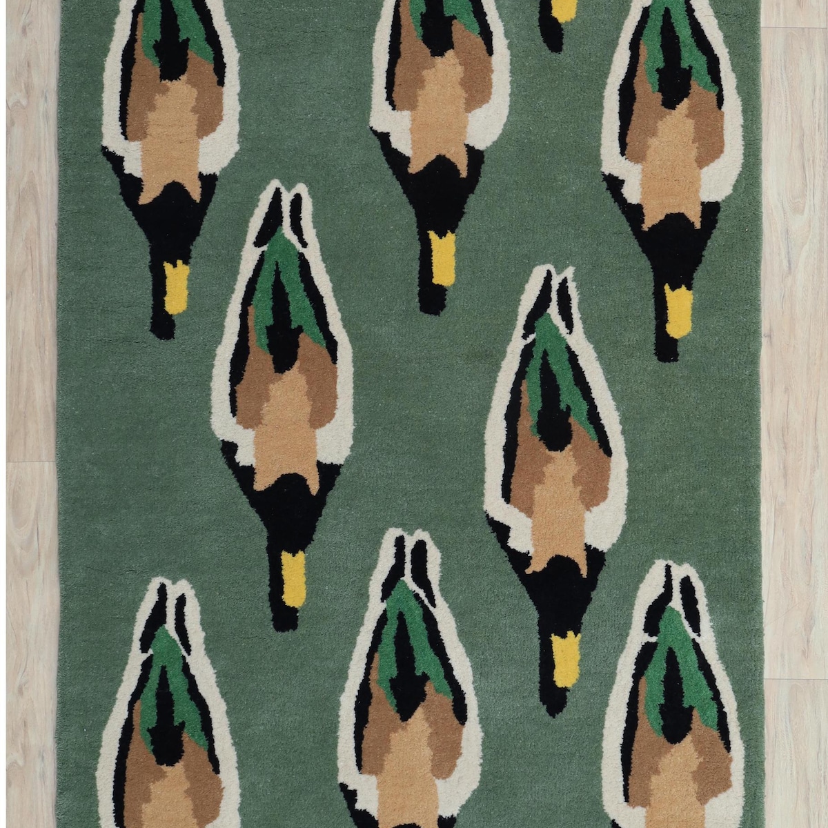 Hand-tufted Duck Pattern Wool Rug | ETSY