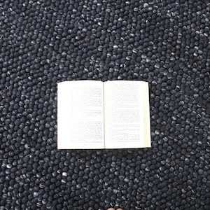 Black Chunky Loop Wool Rug: Handwoven Custom Rug