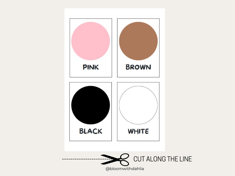 Printable Color Flashcards Set for Kids Educational Learning Cards