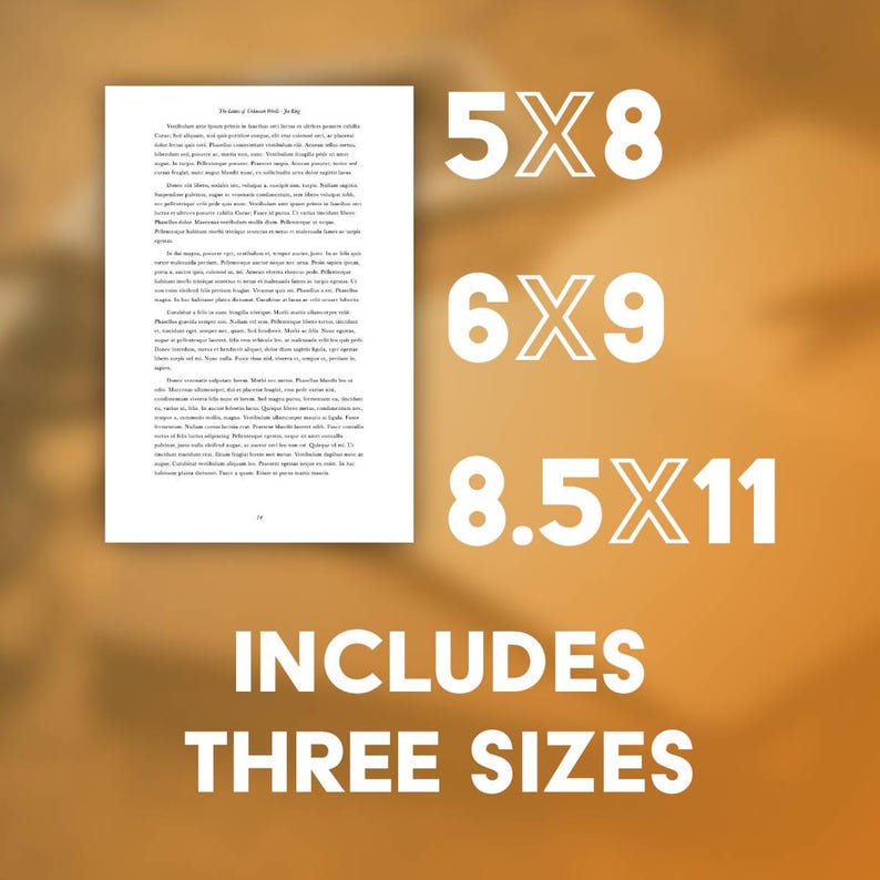 Book Writing Template for Pages | Manuscript Formatter | KDP Ready (8.5x11, 6x9, & 5x8 Sizes) image 2