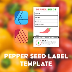 Pepper Seed Label Templates for Affinity Designer & Publisher and PDF