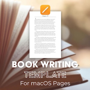 Plantilla de escritura de libros para macOS Pages / Plantilla de formato de libro asequible para novelas, no ficción y guías de instrucciones