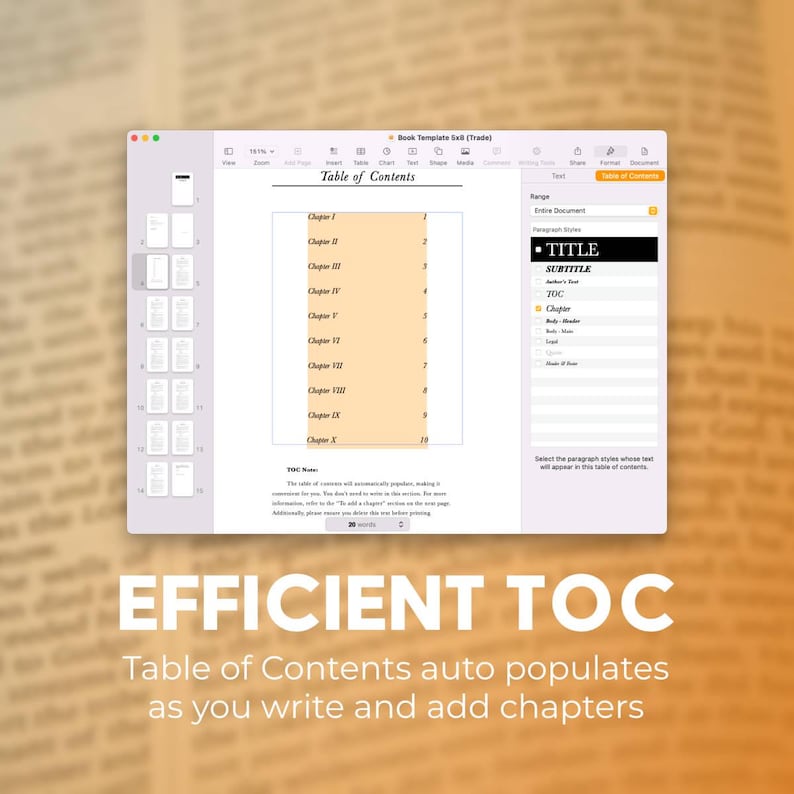 Book Writing Template for Pages | Manuscript Formatter | KDP Ready (8.5x11, 6x9, & 5x8 Sizes) image 5