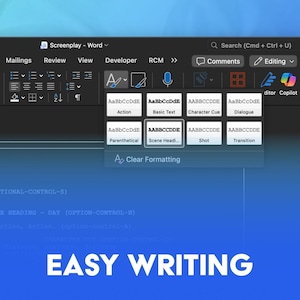 Screenplay Template Bundle for MS Word | Movie Script Writing Tool ...