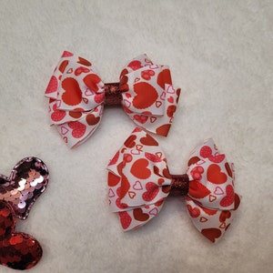 Bows for girls, hair bow, hair accessories, Valentine&#39;s Day bow, looks for girls, set of bows