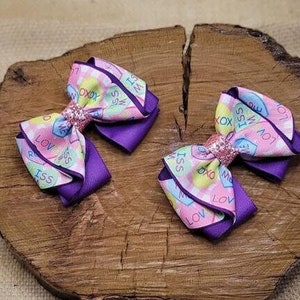 Bows for girls, hair bow, hair accessories, Valentine&#39;s Day bow, looks for girls, set of bows