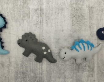 Filz Dinosaurier Girlande, Raum Dekor, Geburtstag Dinosaurier Banner, Spielzimmer hängen.