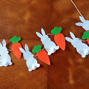 Felt Easter Bunny and Carrots Garland, Easter Bunny Decorations ...