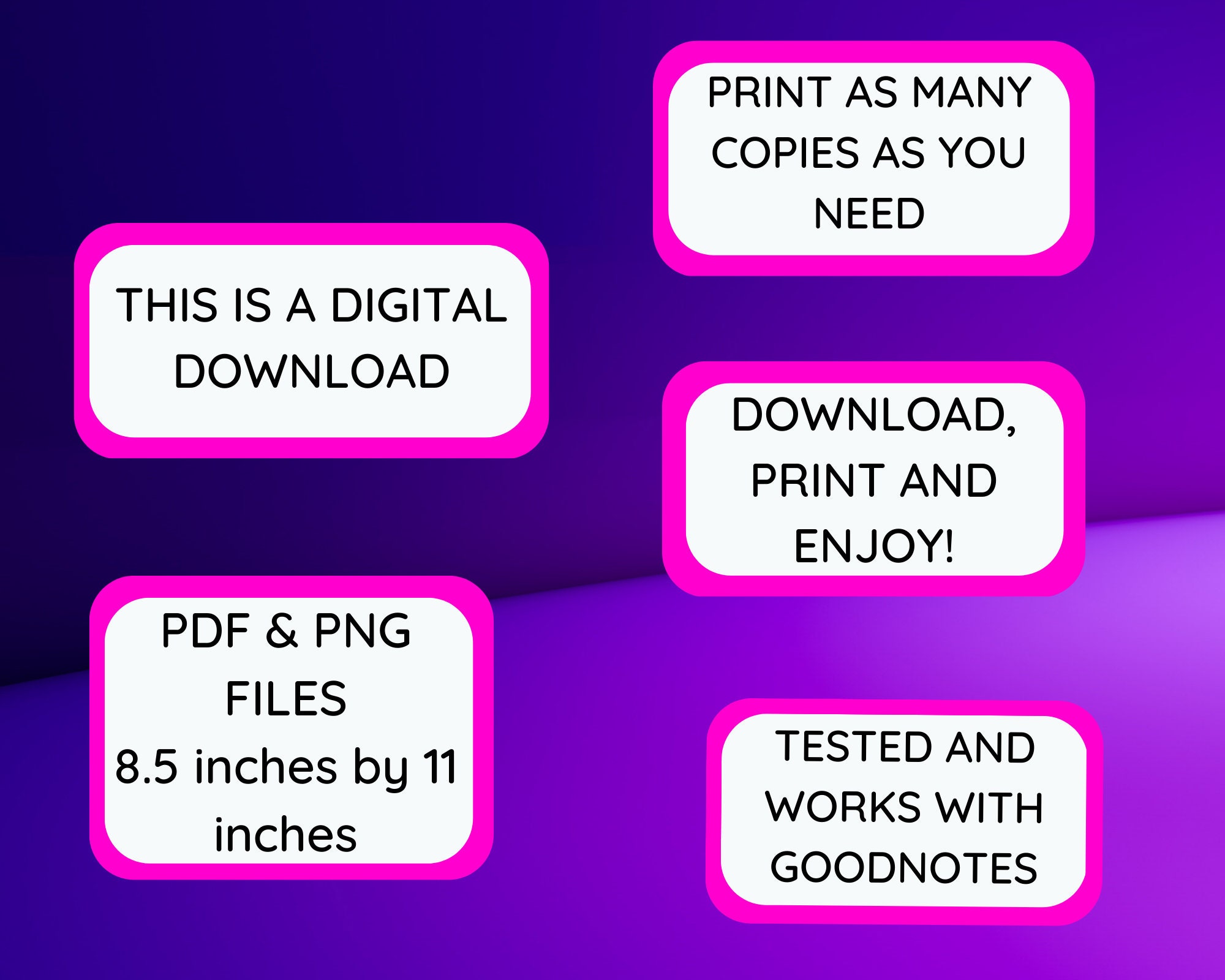 Neon Full Planner Day, Week, Month, Year Planner Shopping & Traveling ...