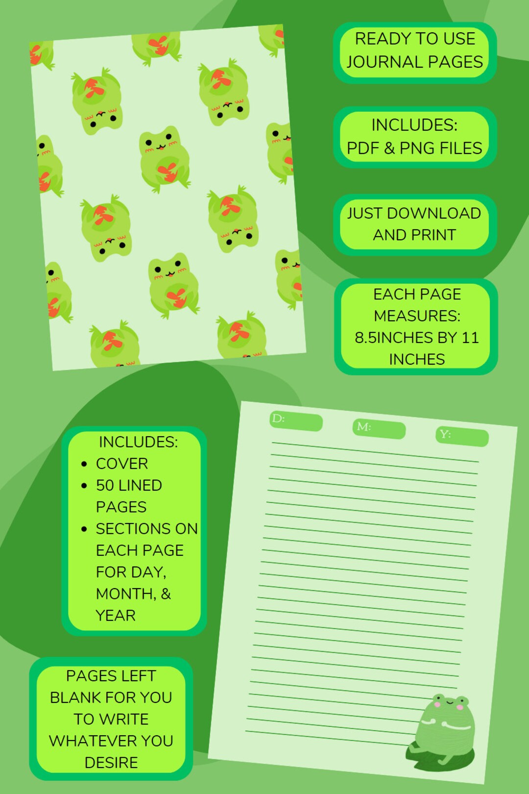 frog-journal-day-week-month-year-journal-blank-pages-goal-journal