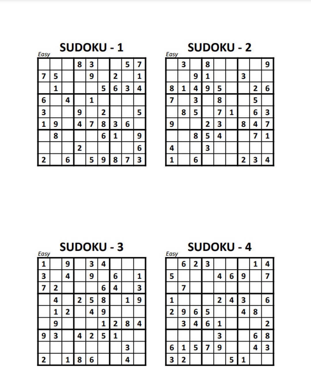 40 Printable Sudoku Levels 1 And 6 Are Available Medium Etsy