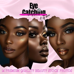 Make-up stockfotobundel, zweep stockfoto, wimpermodel, stockfoto beauty, AI Art, make-up Branding foto&#39;s, make-up zakelijke flyer branding