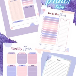 To Do List, Printable, Purple, Digital Download. Daily and Weekly ...