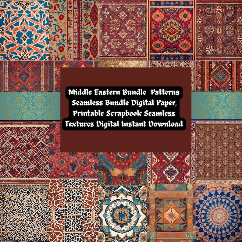 Middle Eastern Patterns: Seamless Digital Paper Bundle (digital ...