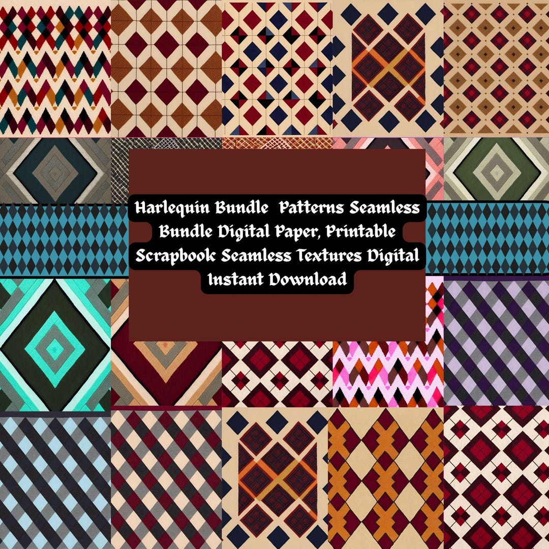 Spring Harlequin Pattern Harlequin Seamless Patterns: Digital Paper Bundle (digital Download) - Etsy