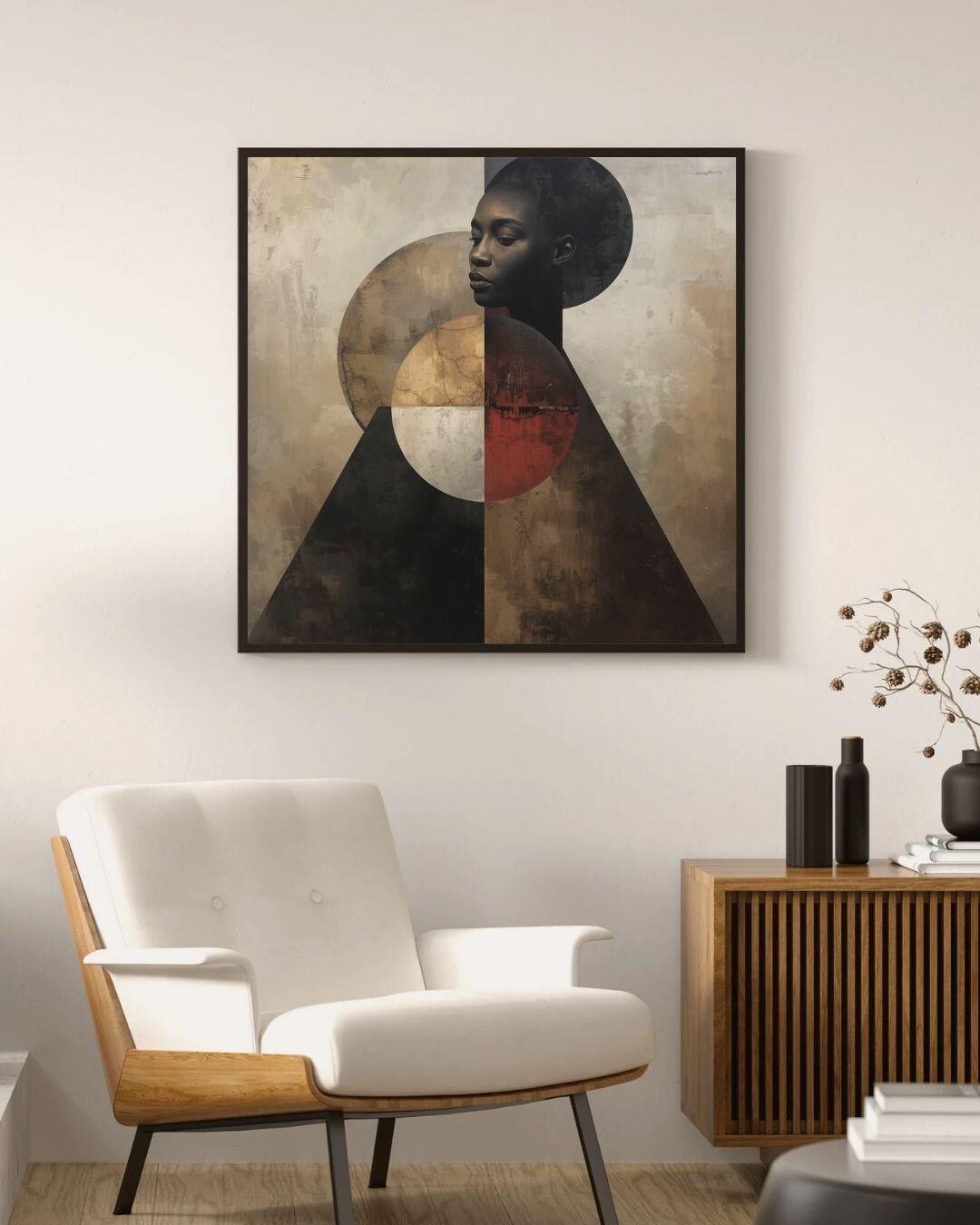 Indigo Pyramid Dream — African Boho Woman Art Print by Shantress Nicole ...