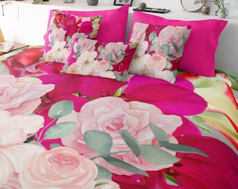 Pink Flowers Seamless Pattern: Digital Paper for Sublimation (JPG, PNG)