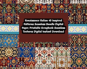 Renaissance Italian Digital Paper: 45 Seamless Textures (Digital Download)