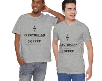 Electrician Coffee Powered T-Shirt | Funny Sparky Tradesman Top