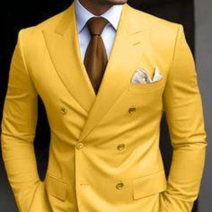 Men Tuxedo Suit - Mustard Suit Men - Yellow Tuxedo Suit - Groom Wedding Wear - Slim Fit Suit - Party Wear Suit - Men's Clothing - Prom Suit