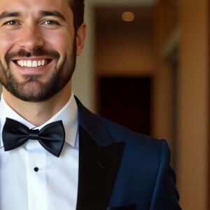 Men's Navy 2-Piece Slim Fit Shawl Lapel Tuxedo perfect for Weddings, Grooms, Groomsmen, Prom, and Formal Occasions