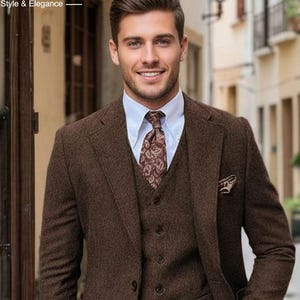 男性用グリーンツイードスーツ | ヴィンテージ3ピーススーツ