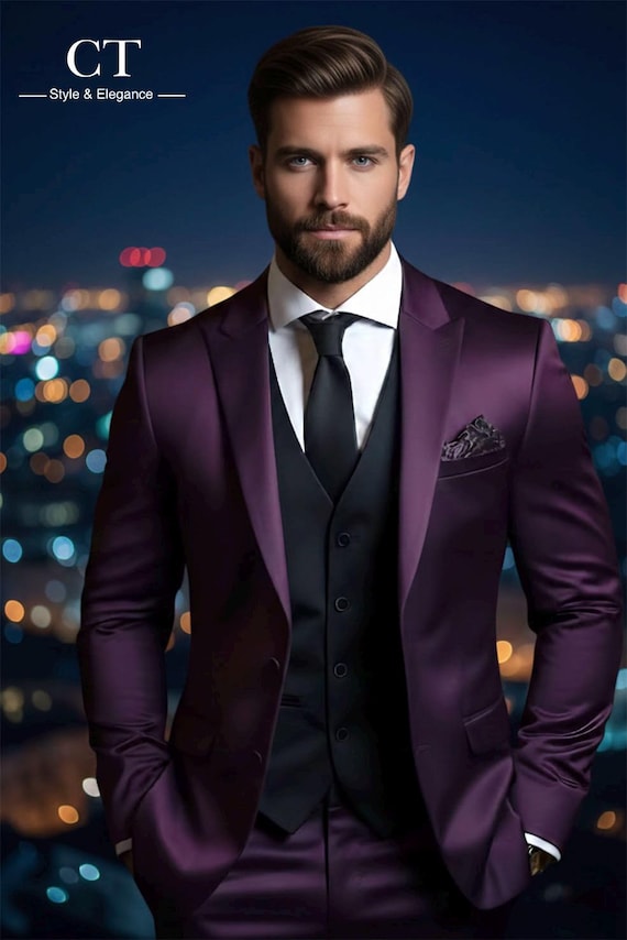 Dark Purple Suit Men | Burgundy Plum Wedding Suit | Groom 3 Piece Tuxedo | Slim Fit Formal Prom Suit | Custom Tailored Men's Suit Dark Purple Suit Men | Burgundy Plum Wedding Suit | Groom 3 Piece Tuxedo | Slim Fit Formal Prom Suit | Custom Tailored Men's Suit