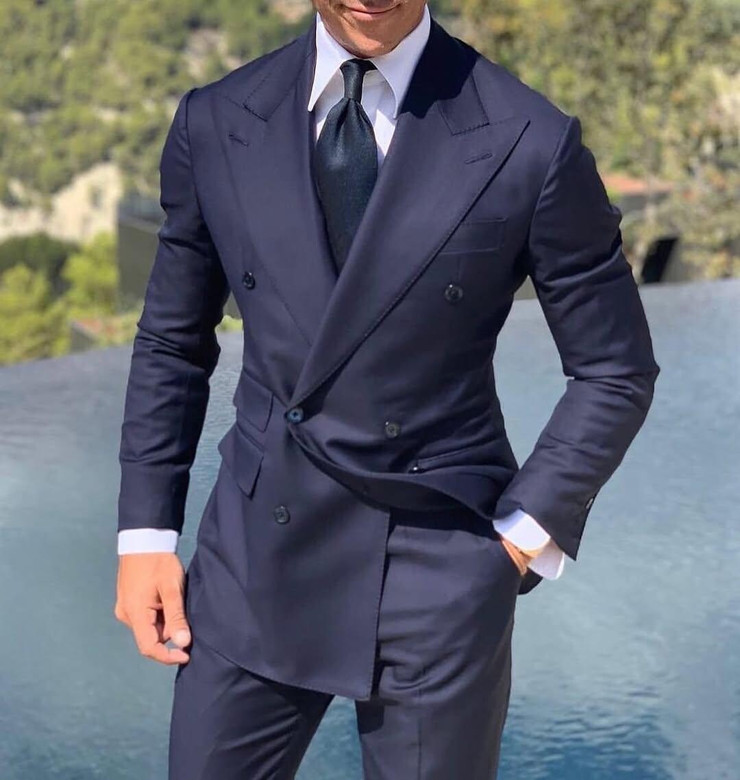 Slim Fit 2 Button Light Blue - Steel Blue - Wedding Suit - Dusty Blue Suit