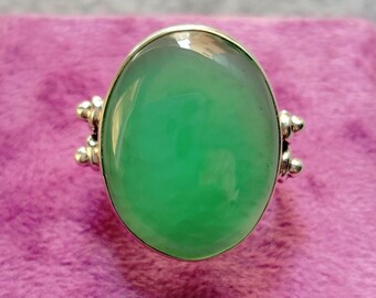 Natural Green Onyx 925 Sterling silver Ring Handmade Ring Statement Ring oval shape Green Onyx Ring July Birthstone Ring Gift For Her