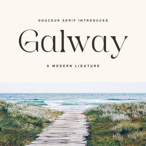 Fuente Galway: serif elegante y moderna, estilo boho, Canva, Procreate, uso de Cricut, logotipos, marcas, tipografía, diseño editorial, Templett, multilingüe