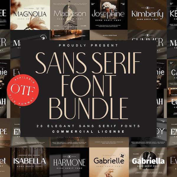 Modern Sans Serif Font Bundle, Sans Serif Fonts, Luxury Fonts, Branding Fonts, Canvas Font, Wedding Font, Logo Fonts, Circuit Font, OTF Font